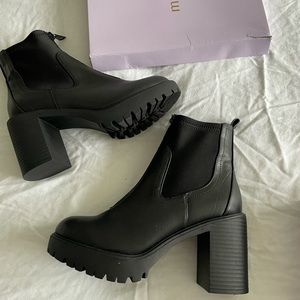 Madden Girl lug sole zipper boots